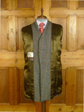 25/0281 vintage hardy amies west of england wool glen check tweed car pea coat 44
