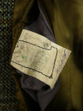 25/0281 vintage hardy amies west of england wool glen check tweed car pea coat 44