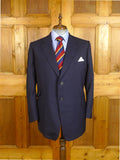 25/0270A immaculate 2018 kent & haste savile row bespoke navy blue worsted & mohair suit jacket blazer 50 regular