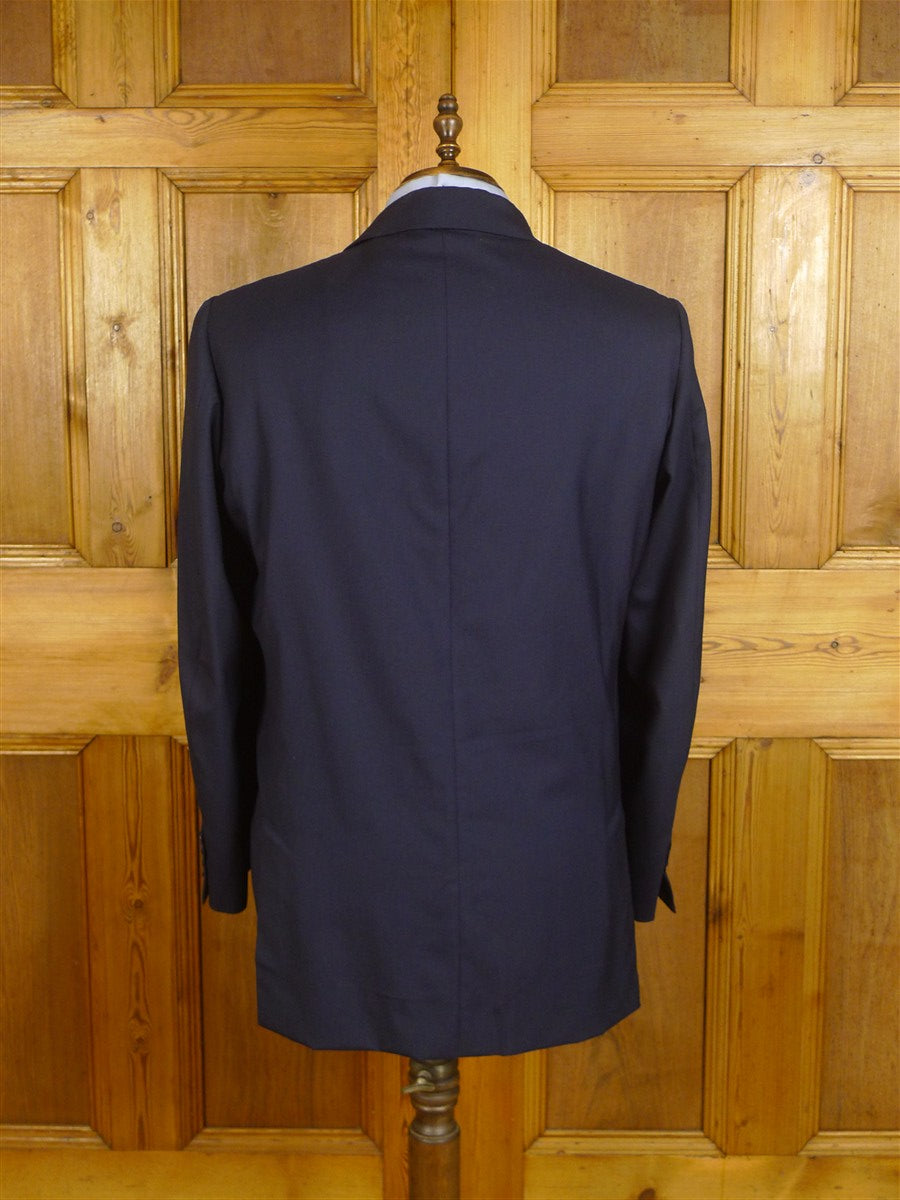 25/0270A immaculate 2018 kent & haste savile row bespoke navy blue worsted & mohair suit jacket blazer 50 regular