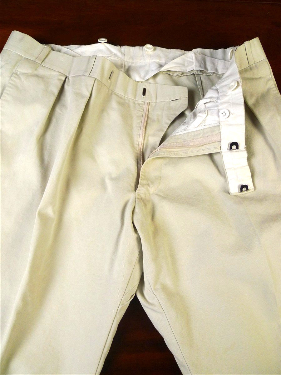 25/0291 kent haste lachter 2012 savile row bespoke cream cotton chino trouser 39