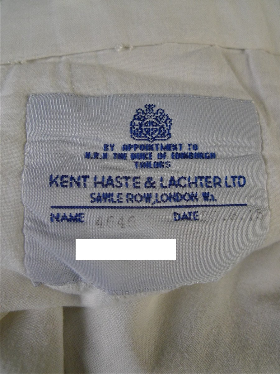 25/0291 kent haste lachter 2012 savile row bespoke cream cotton chino trouser 39
