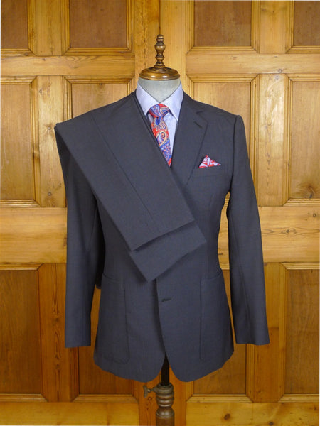 25/0278 immaculate graham browne city of london bespoke dark blue worsted & mohair suit w/ 2 pair trousers 40 regular