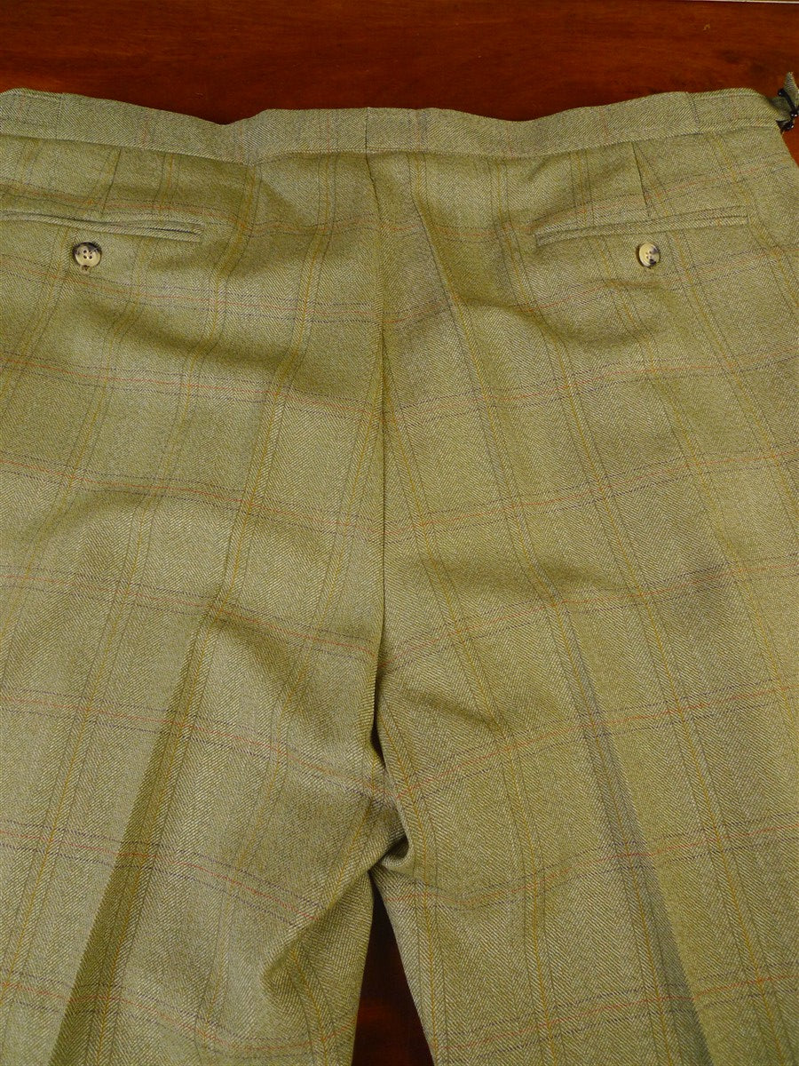 25/0325 near immaculate gieves & hawkes savile row green wp check worsted wool suit 44 short to regular