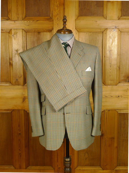 25/0326 immaculate gieves & hawkes savile row gun check worsted wool suit 44 short