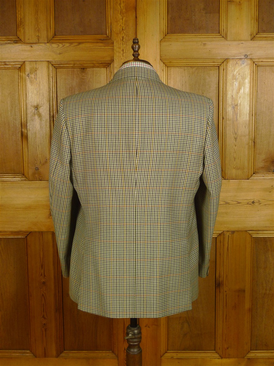 25/0326 immaculate gieves & hawkes savile row gun check worsted wool suit 44 short