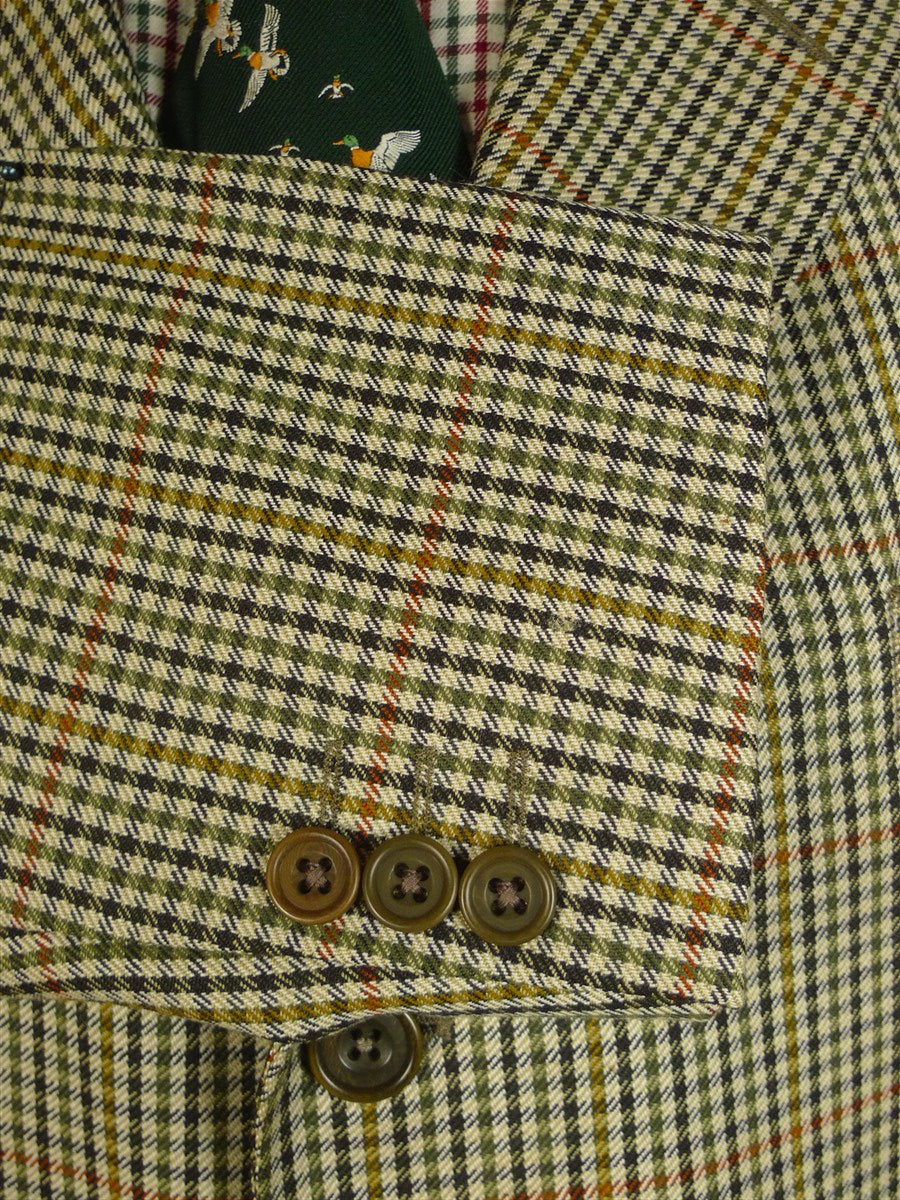 25/0326 immaculate gieves & hawkes savile row gun check worsted wool suit 44 short