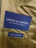 25/0326 immaculate gieves & hawkes savile row gun check worsted wool suit 44 short