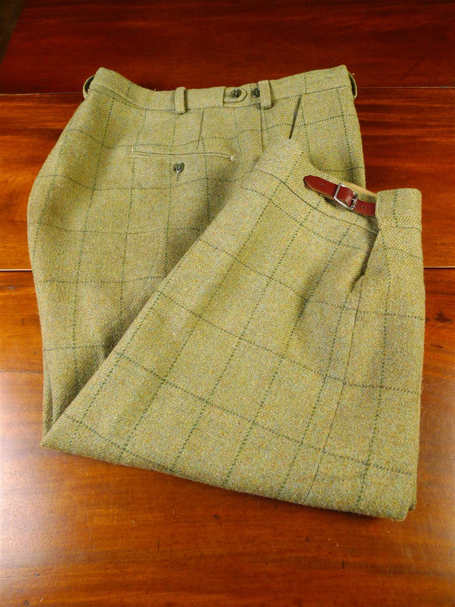 25/0334 vintage haggart of aberfeldy green wp check heavyweight tweed shooting breeks 38-42