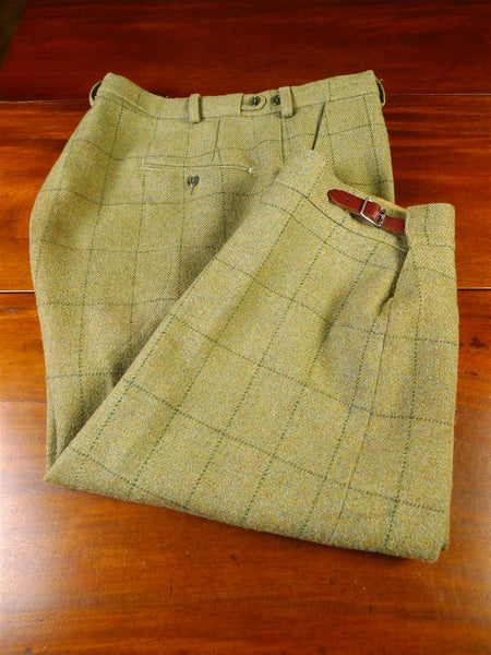 25/0334 vintage haggart of aberfeldy green wp check heavyweight tweed shooting breeks 38-42