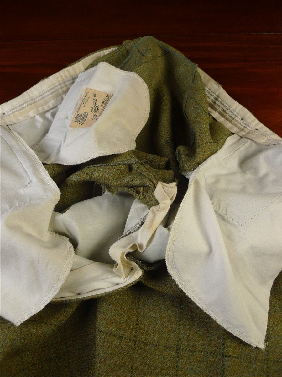25/0334 vintage haggart of aberfeldy green wp check heavyweight tweed shooting breeks 38-42