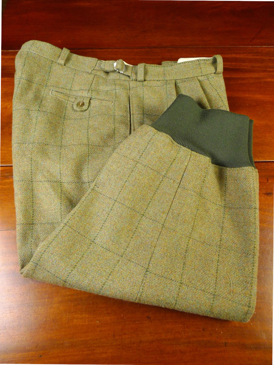 25/0335 vintage green wp check heavyweight tweed shooting breeks 41