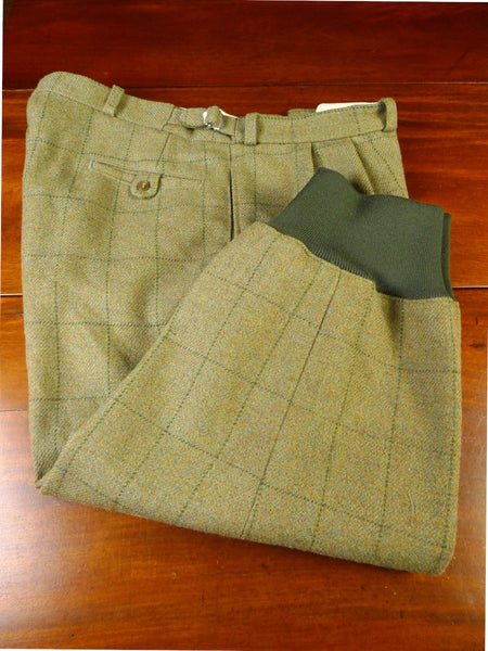 25/0335 vintage green wp check heavyweight tweed shooting breeks 41
