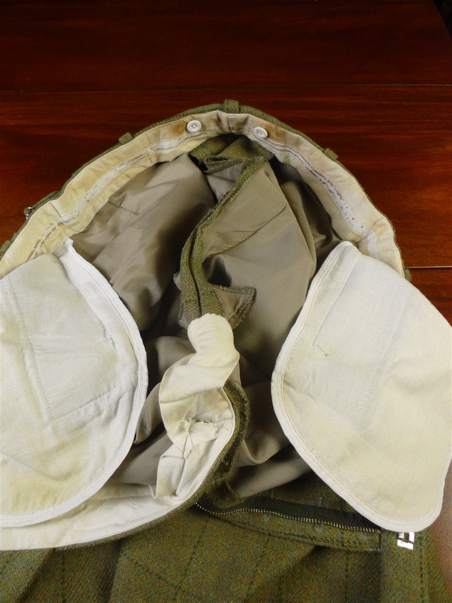 25/0335 vintage green wp check heavyweight tweed shooting breeks 41