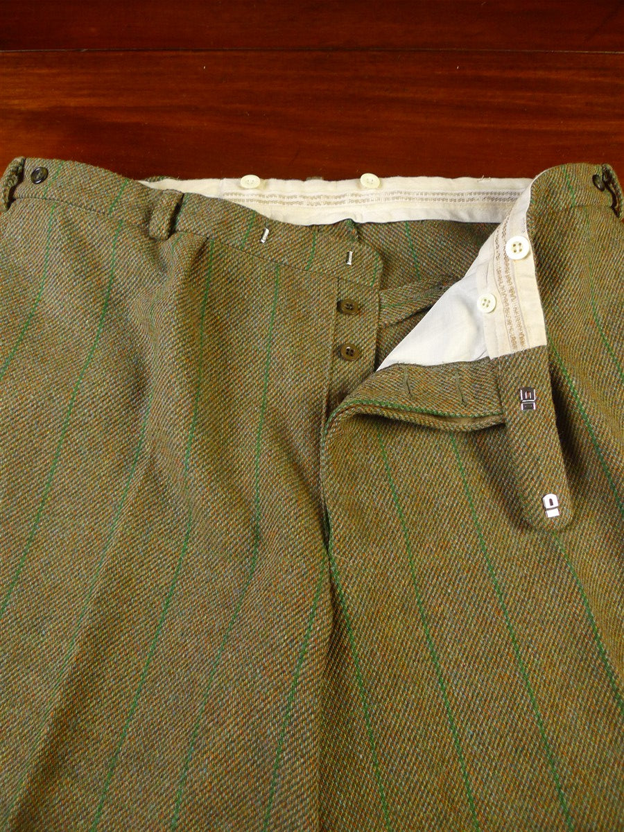 25/0336 vintage haggart of aberfeldy green wp check heavyweight tweed shooting breeks 40