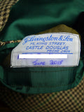 25/0317 beautiful bespoke scottish tweed brown /  green gun check jacket w/ beautiful detailing 50 long