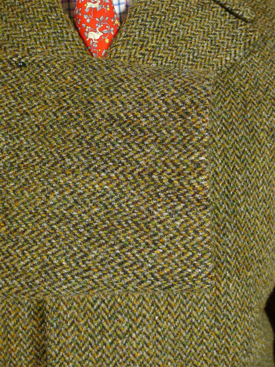 25/0318 immaculate vintage brown herringbone harris tweed field coat shooting jacket 42 regular to long