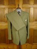 25/0329 immaculate stewart christie edinburgh heavyweight bespoke green gun check 3-piece tweed shooting suit jacket / gilet trouser 50 long