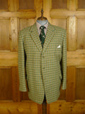 25/0329 immaculate stewart christie edinburgh heavyweight bespoke green gun check 3-piece tweed shooting suit jacket / gilet trouser 50 long