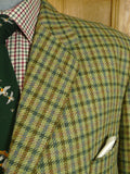25/0329 immaculate stewart christie edinburgh heavyweight bespoke green gun check 3-piece tweed shooting suit jacket / gilet trouser 50 long