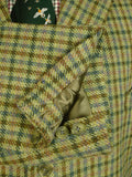 25/0329 immaculate stewart christie edinburgh heavyweight bespoke green gun check 3-piece tweed shooting suit jacket / gilet trouser 50 long