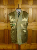 25/0329 immaculate stewart christie edinburgh heavyweight bespoke green gun check 3-piece tweed shooting suit jacket / gilet trouser 50 long