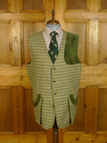 25/0330 near immaculate stewart christie edinburgh heavyweight bespoke green gun check 2-piece tweed shooting suit gilet& breeks 50 long