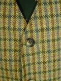 25/0330 near immaculate stewart christie edinburgh heavyweight bespoke green gun check 2-piece tweed shooting suit gilet& breeks 50 long