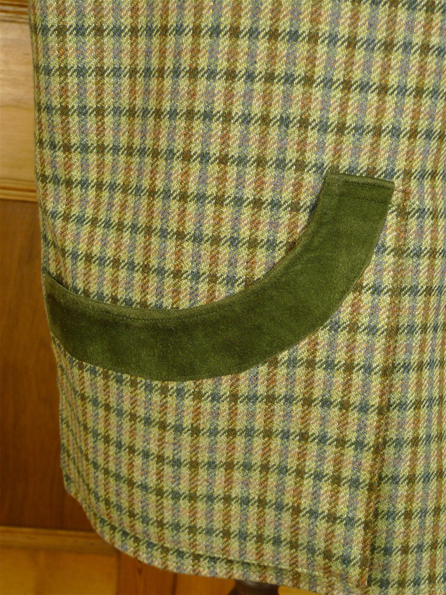 25/0330 near immaculate stewart christie edinburgh heavyweight bespoke green gun check 2-piece tweed shooting suit gilet& breeks 50 long