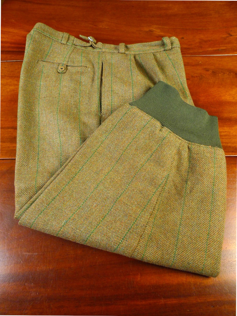 25/0337 vintage green wp check heavyweight tweed shooting breeks 42