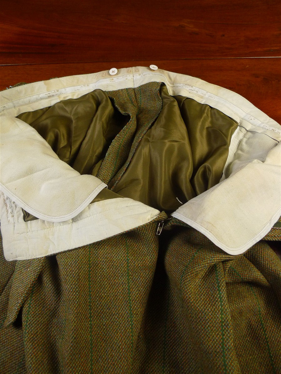 25/0337 vintage green wp check heavyweight tweed shooting breeks 42