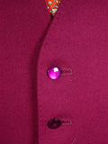 25/0340 immaculate quality british burgundy red doeskin wool country waistcoat 44 regular