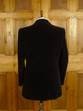 25/0321 immaculate vintage british black shawl lapel cotton velvet evening / dinner / smoking jacket 42 regular