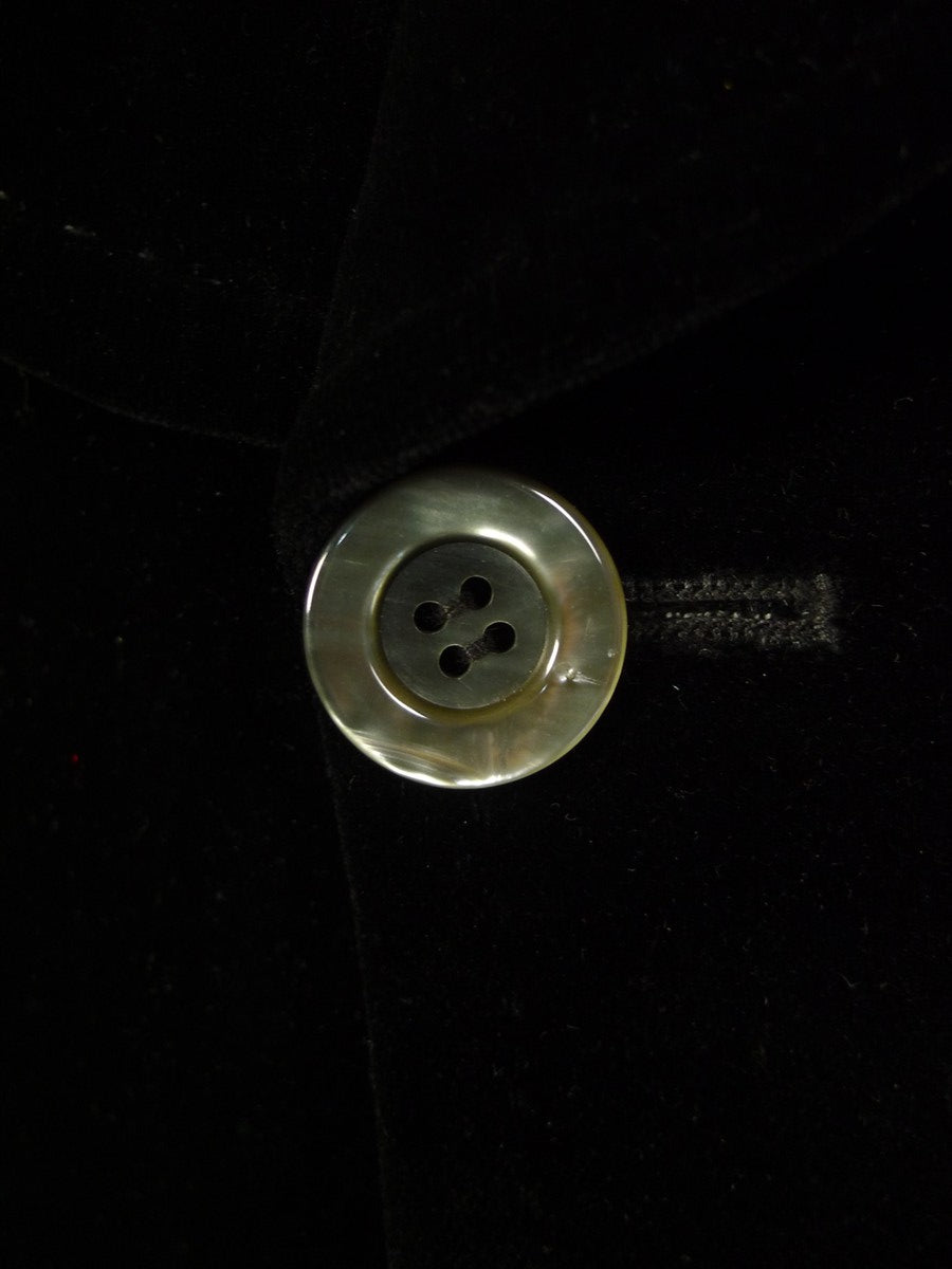 25/0321 immaculate vintage british black shawl lapel cotton velvet evening / dinner / smoking jacket 42 regular