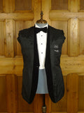 25/0321 immaculate vintage british black shawl lapel cotton velvet evening / dinner / smoking jacket 42 regular