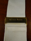 25/0343 vintage albert thurston london white woven evening dress braces w/ white leather ends multifit