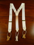25/0343 vintage albert thurston london white woven evening dress braces w/ white leather ends multifit