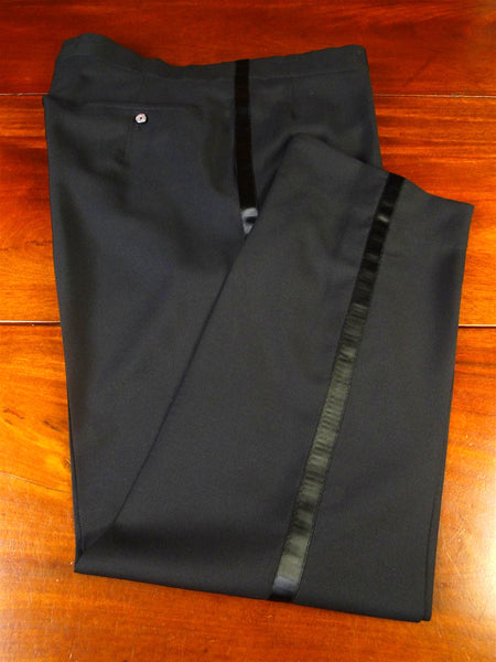 25/0333 immaculate kilgour 2012 savile row bespoke black barathea wool evening trouser 39