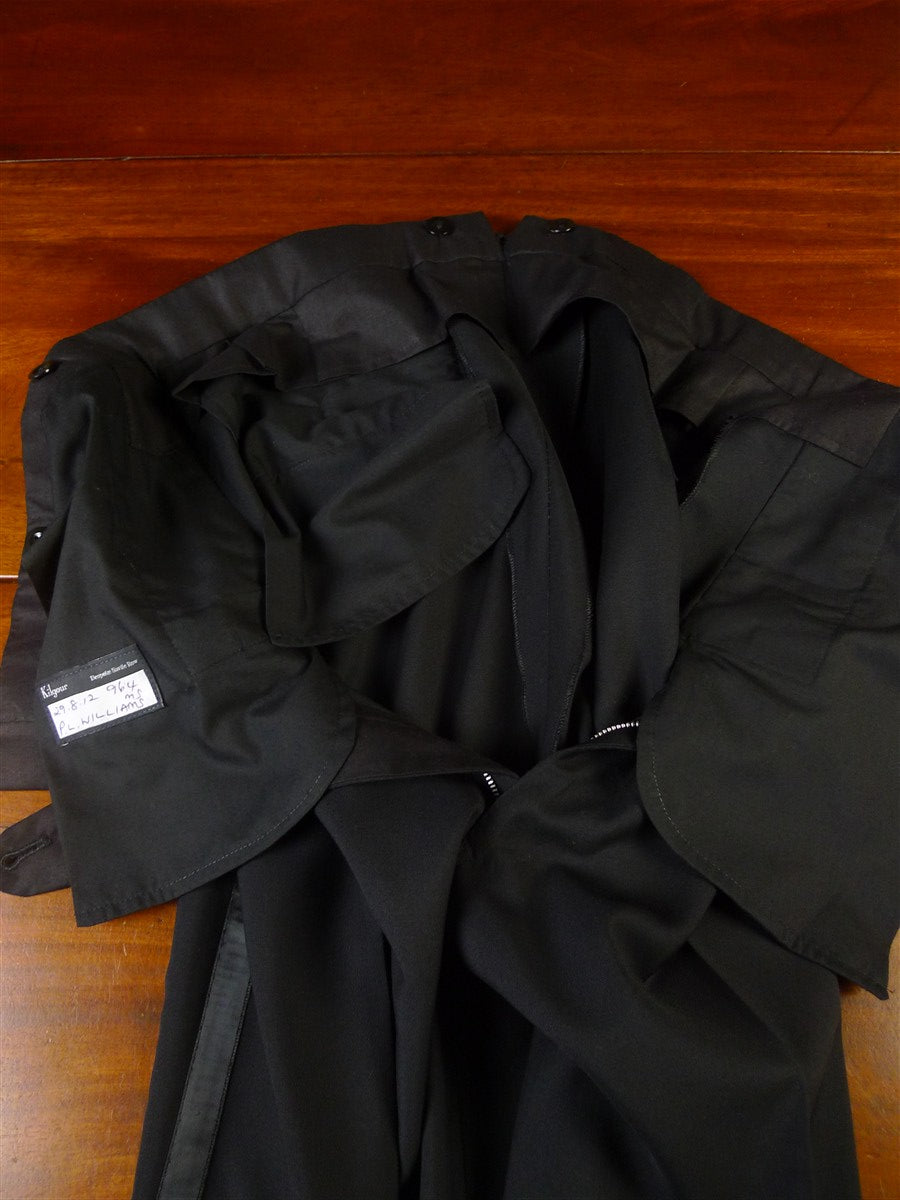 25/0333 immaculate kilgour 2012 savile row bespoke black barathea wool evening trouser 39