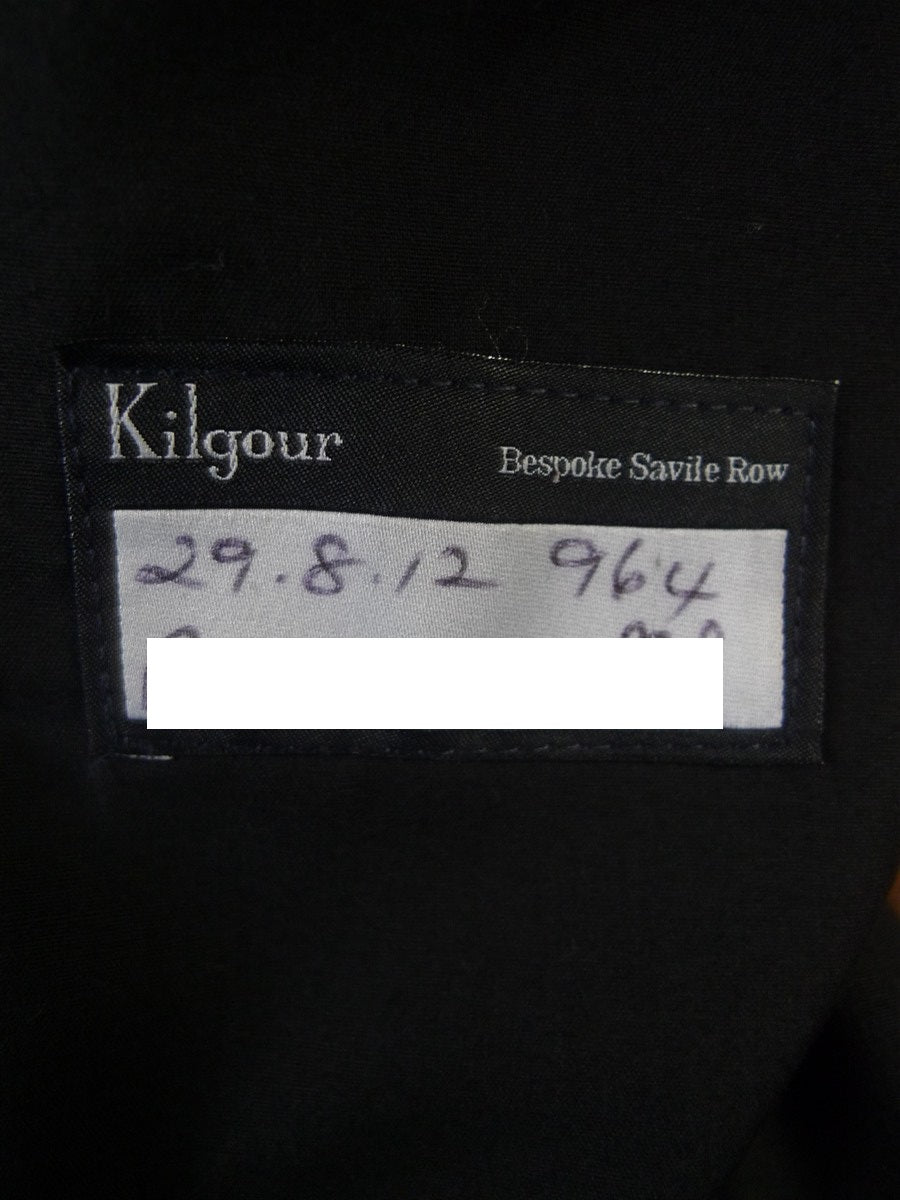 25/0333 immaculate kilgour 2012 savile row bespoke black barathea wool evening trouser 39