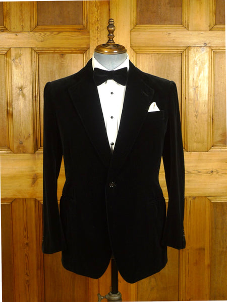 25/0320 stunning pure silk velvet henry poole savile row 1974 vintage bespoke 1-button evening / dinner / smoking jacket 42 regular