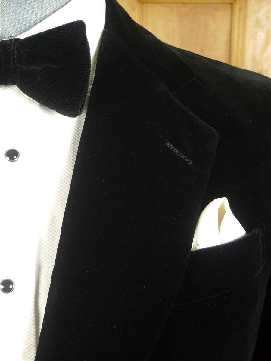25/0320 stunning pure silk velvet henry poole savile row 1974 vintage bespoke 1-button evening / dinner / smoking jacket 42 regular