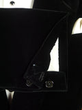 25/0320 stunning pure silk velvet henry poole savile row 1974 vintage bespoke 1-button evening / dinner / smoking jacket 42 regular