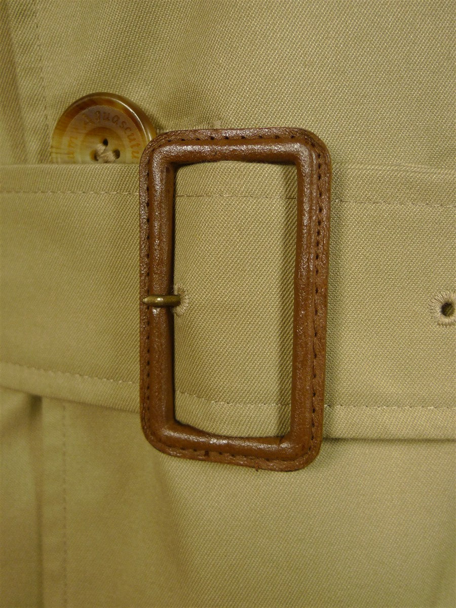 25/0332 immaculate aquascutum stone beige d/b trenchcoat raincoat mac w/ belt 42-44 regular