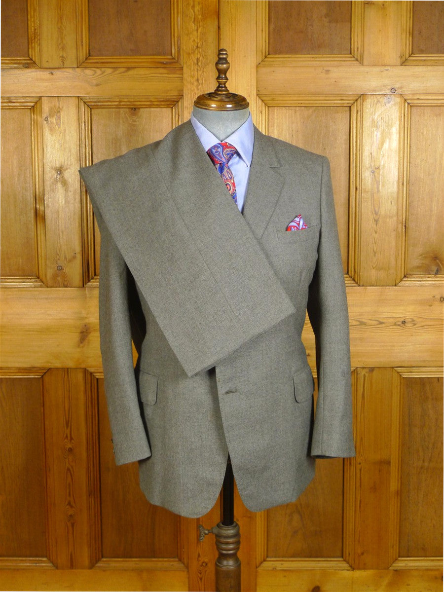 25/0353 vintage british tailor grey worsted flannel suit 44 regular