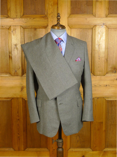 25/0353 vintage british tailor grey worsted flannel suit 44 regular