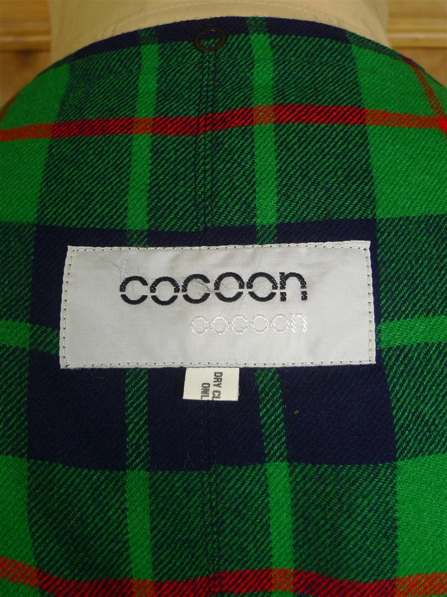 25/0358 immaculate cocoon custom cotton mix raincoat mac w/ detachable liner 52 long (rrp £660)