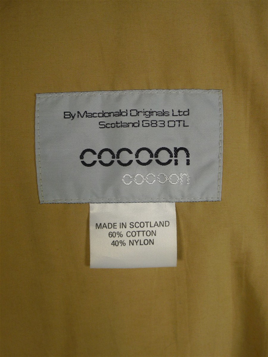 25/0358 immaculate cocoon custom cotton mix raincoat mac w/ detachable liner 52 long (rrp £660)