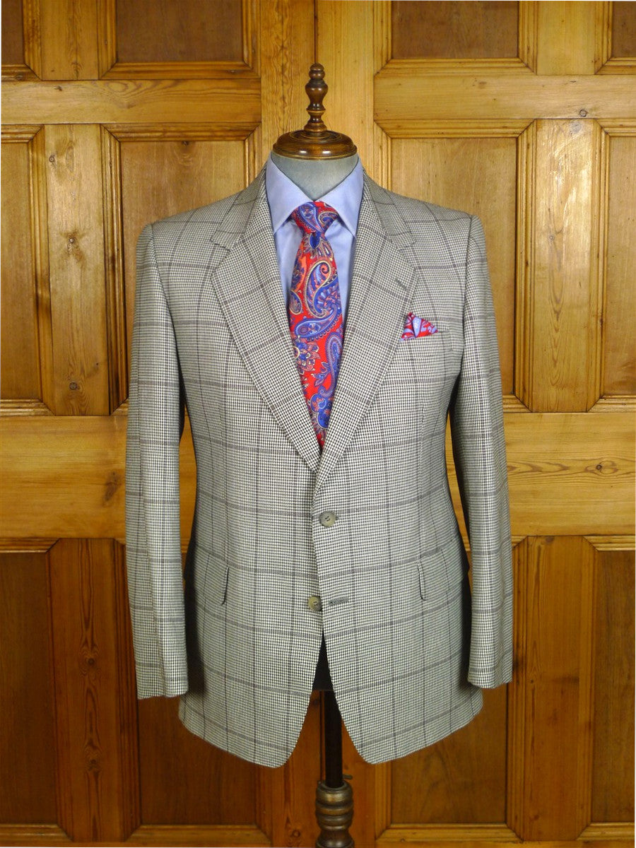 25/0352 immaculate magee tailored gun check worsted twist suit (rrp £550) 39 regular