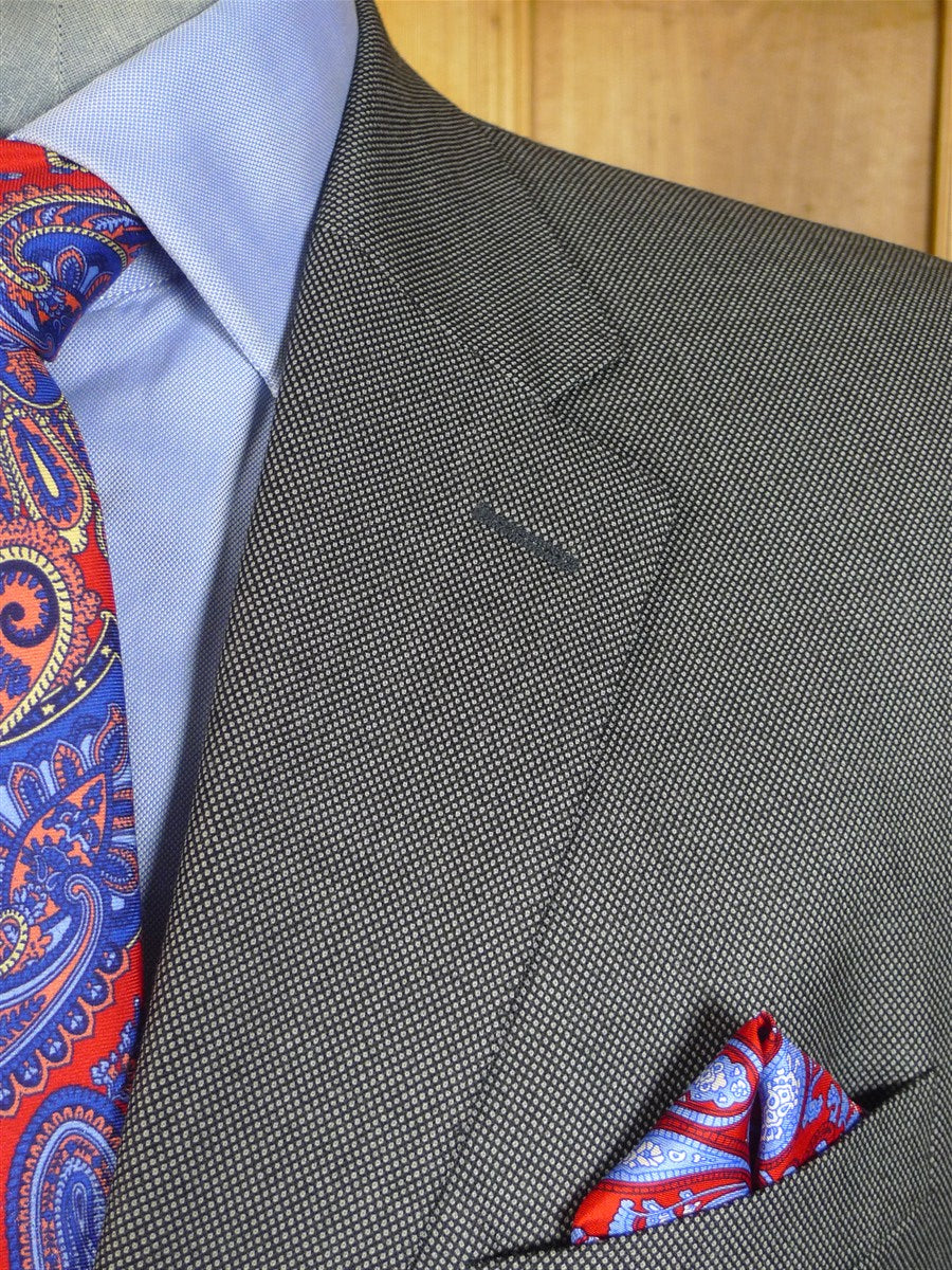 25/0344 immaculate gieves & hawkes savile row grey birds-eye weave wool suit 45 regular